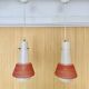 Paire de suspensions en verre opalin vintage style italien