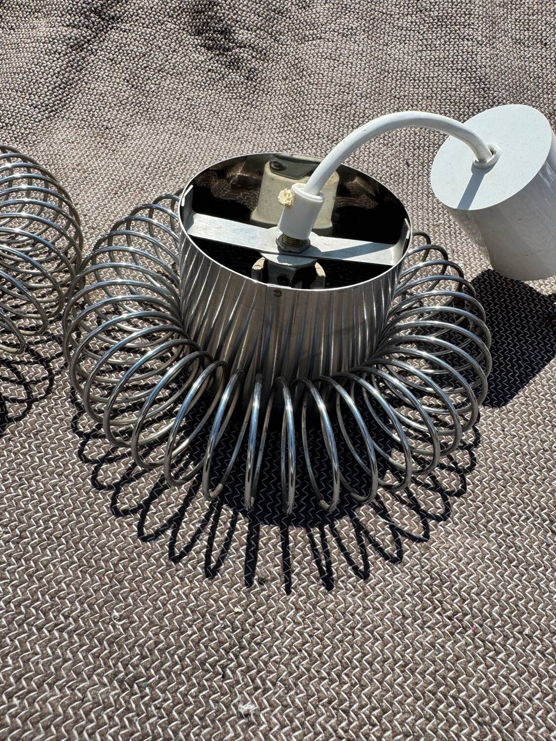 Pair of 70's Andrea Lazzari pendant lights for Morosini