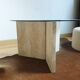 Table basse marbre travertin verre fumé vintage