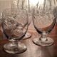 Set of 7 engraved crystal glasses