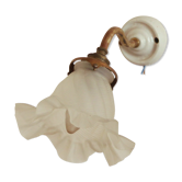 Apply wall collar brass and porcelain swan tulip glass