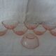 8 rosaline cups arcoroc twisted pink glass