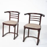 Mid-Century Modern Pair of Fledermaus Armchairs by Joseph Hoffman, Vienna, 1900s