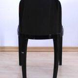 Art Deco Chair in Ebonized Wood, Orange Fabric, France, 1930