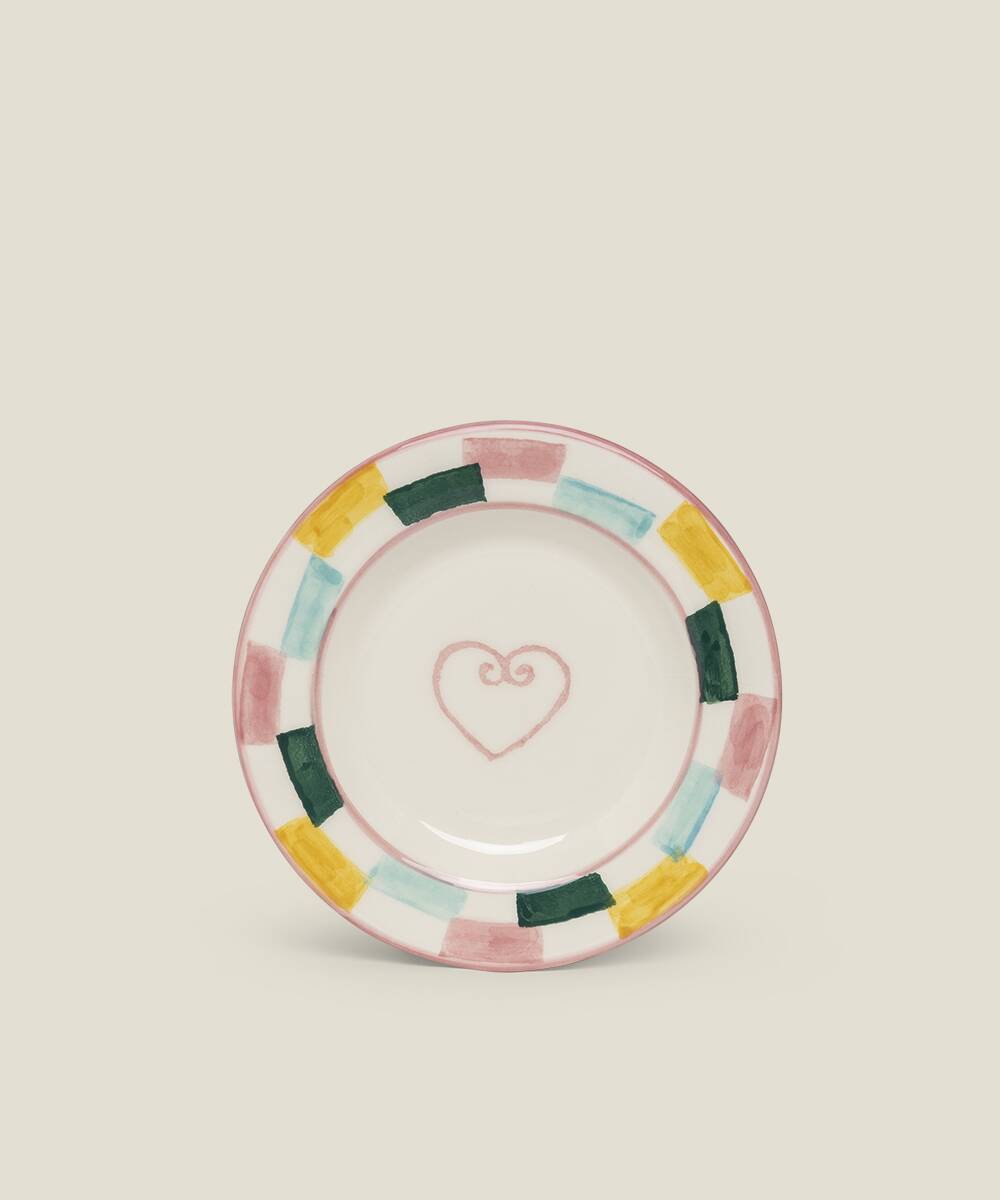 Set of 4 Heart Bread Plates / Coasters