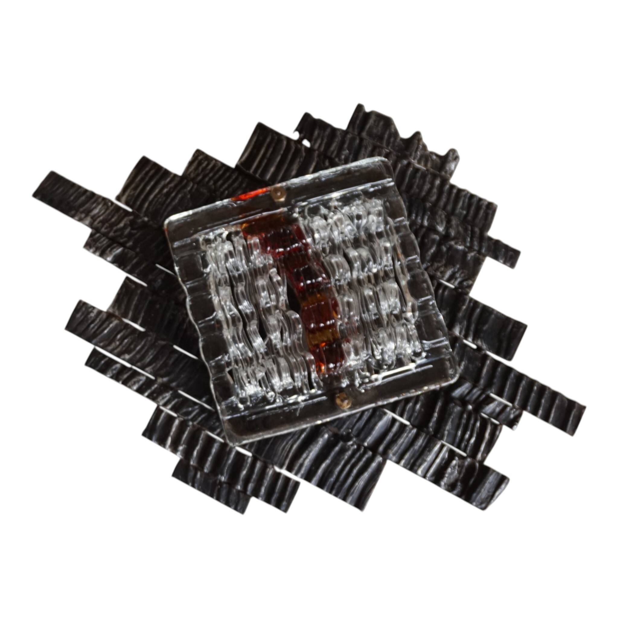 Poliarte Brutalist Wall Lamp by Albano Poli, 1970