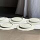 Set of 10 flat plates in Limoges porcelain from France with flowers.