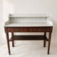 Antique Louis XVI style dressing table in wood and veined white marble.