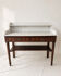 Antique Louis XVI style dressing table in wood and veined white marble.