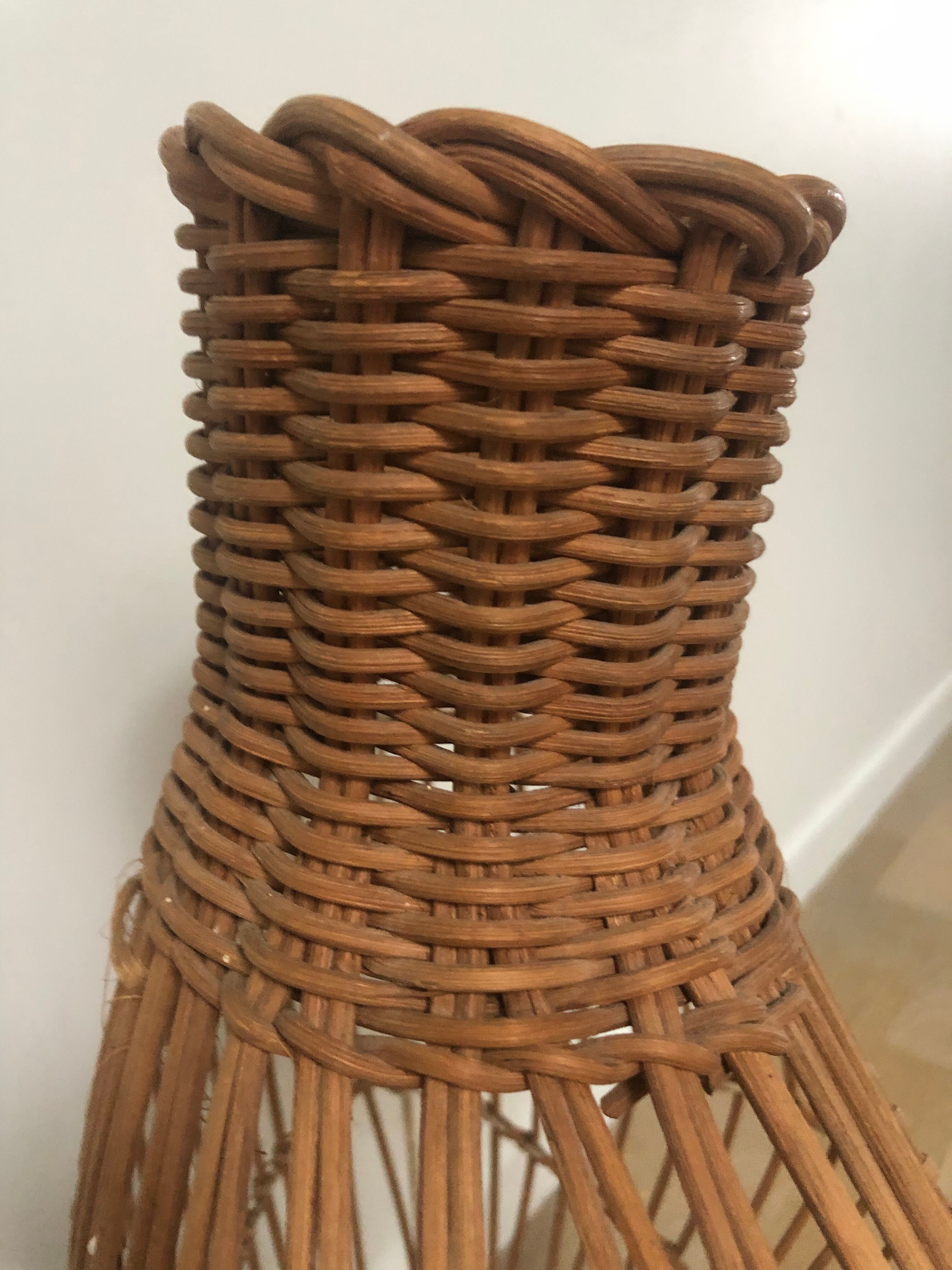 Wicker rattan bust mannequin