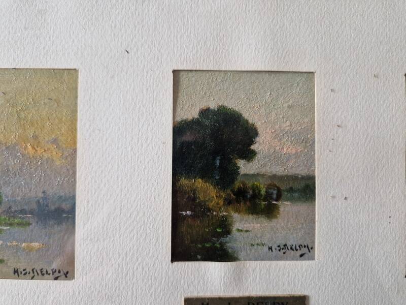 Henri Jacques Delpy (1877-1957) - Three oils on cardboard in the same frame - Landscapes