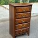 Commode, chiffonnier, semainier style Louis XV en chêne, 1970