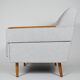 Mid-century modern armchair, restored, 1960, light grey