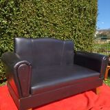 Vintage leather bench, modular