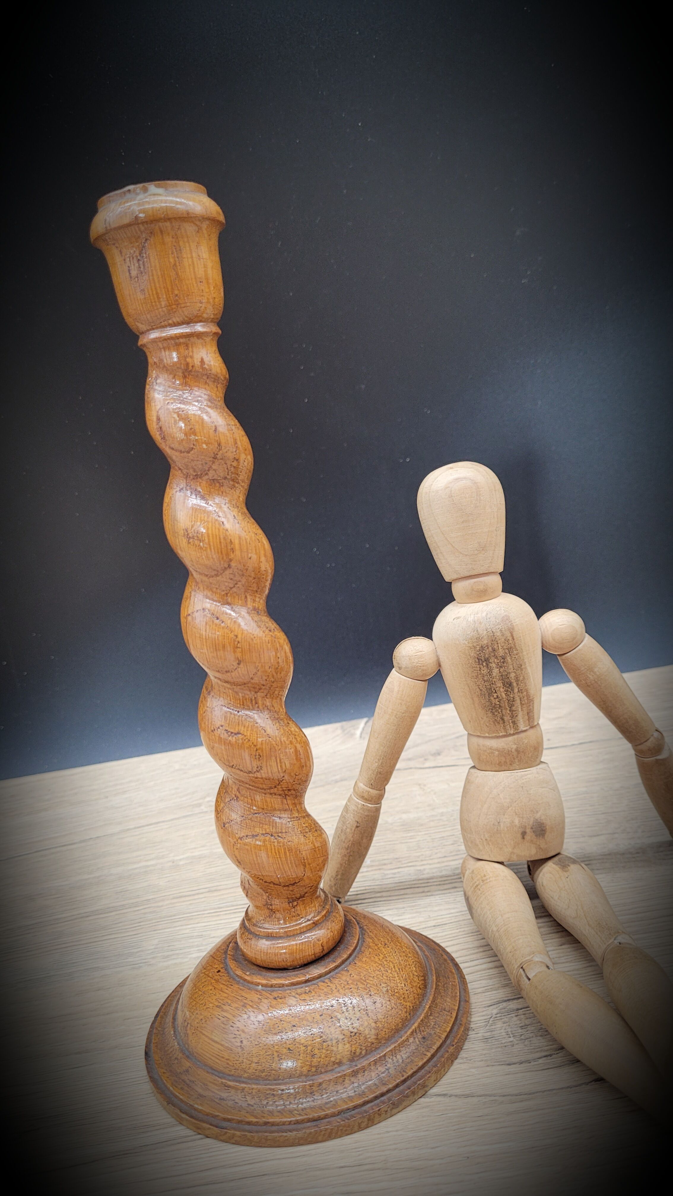 DuO turned wood candle holders