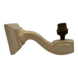 Vintage earthenware wall light, ivory white