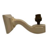 Vintage earthenware wall light, ivory white