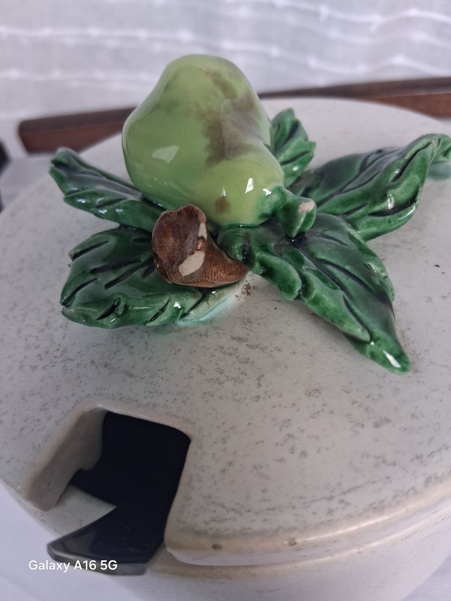 Covered pot / Vintage sugar bowl in ceramic, Keramos Sèvres 1960
