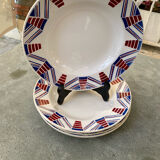 Set of 4 deep plates from Moulin des Loups, vintage.