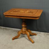 Living room table in cherry and walnut, Restoration style – late 19th century