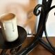 Vintage black wrought iron wall sconce with 2 lights – 1950s/60s