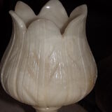 1970 Vintage tulip-shaped alabaster lamp