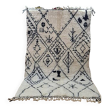 Authentic Moroccan Beni Ouarain Rug with Traditional Berber Symbols – Woven Wool Rug
