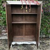 Rustic whitewashed wood cabinet