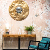 Console d'entrée vintage chêne brûlé