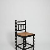 Pair of turned wood and caning chairs, 1910s.