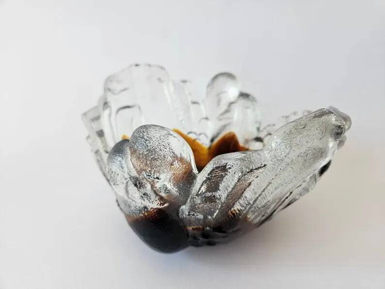 Midcentury Pertti Santalahti Glass Bowl, Humppila, Finland, 1960s