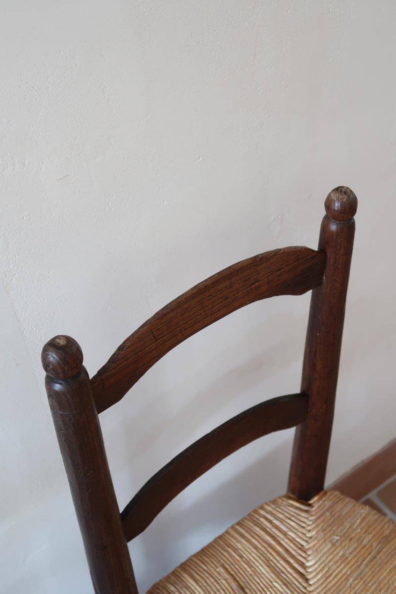 Pair of straw farm chairs