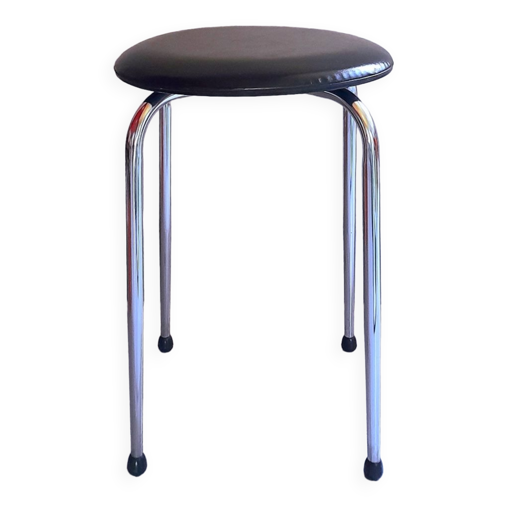 70s chromed metal stool