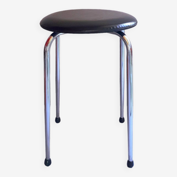 70s chromed metal stool