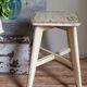 Old workshop stool in patinated solid wood