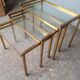 3 tables basse gigogne ep 1970 laiton doré design