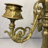 Old three-pointed bronze chandelier early twentieth century