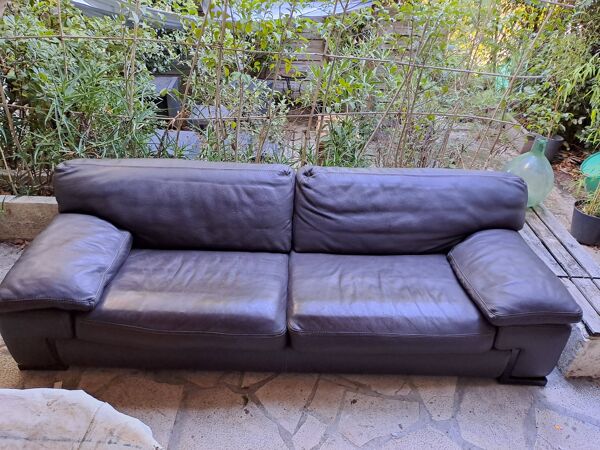 Canapé cuir marron roche bobois
