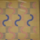 Gouache on paper original unique modernist work by Jean Boris Lacroix 1940s