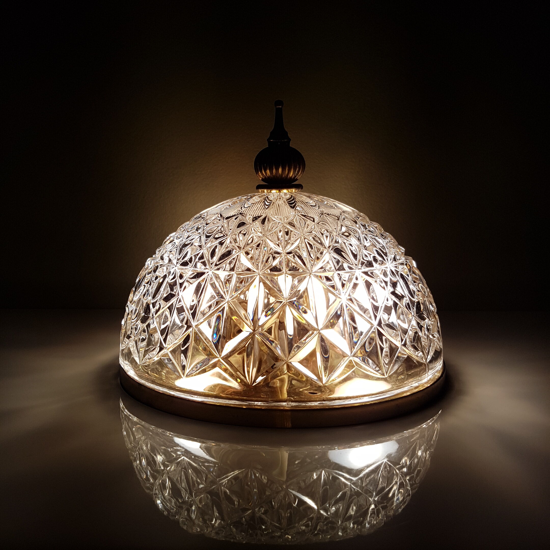 Ceiling light globe glass and brass