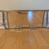 Coat rack with 4 hooks, mirror, chrome metal