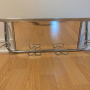 Porte-manteau vestiaire 4 patères miroir métal chromé