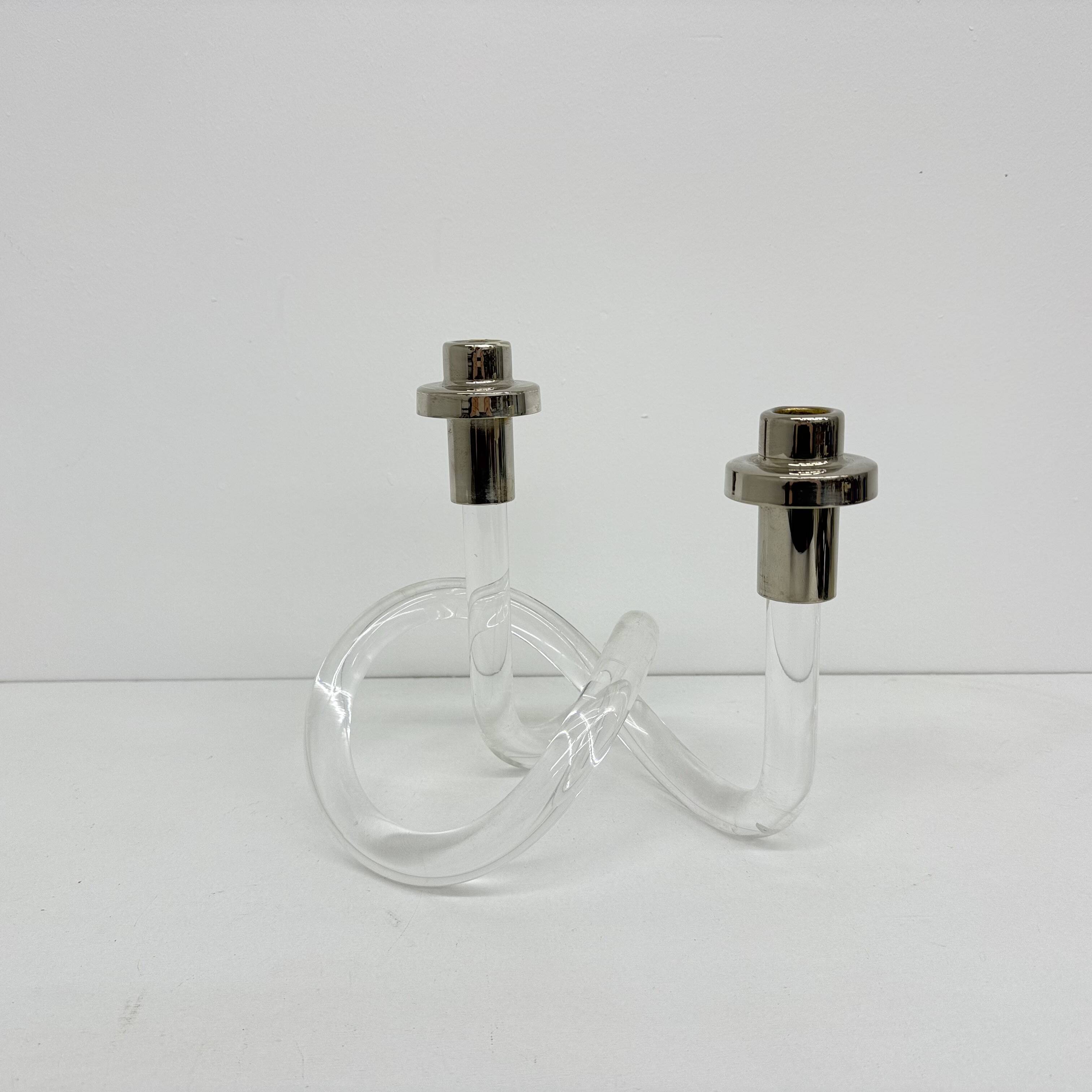 Dorothy Thorpe Pretzel mid-century lucite candle stick, 1940’s