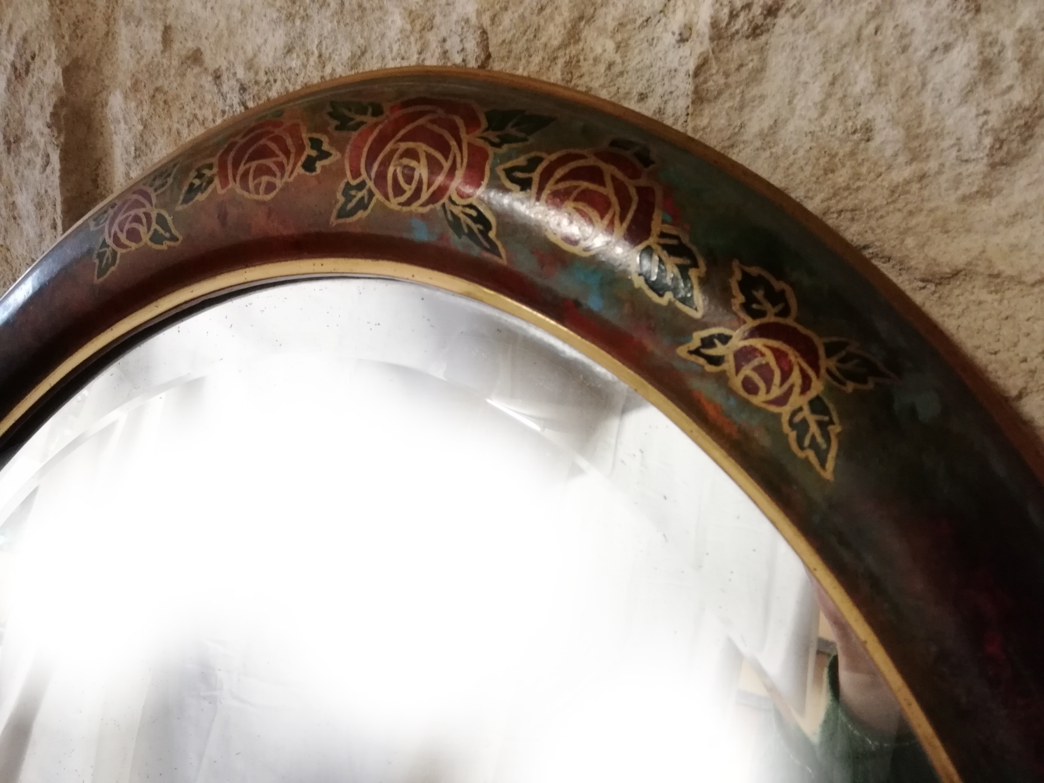 Vintage oval mirror, 93x62 cm