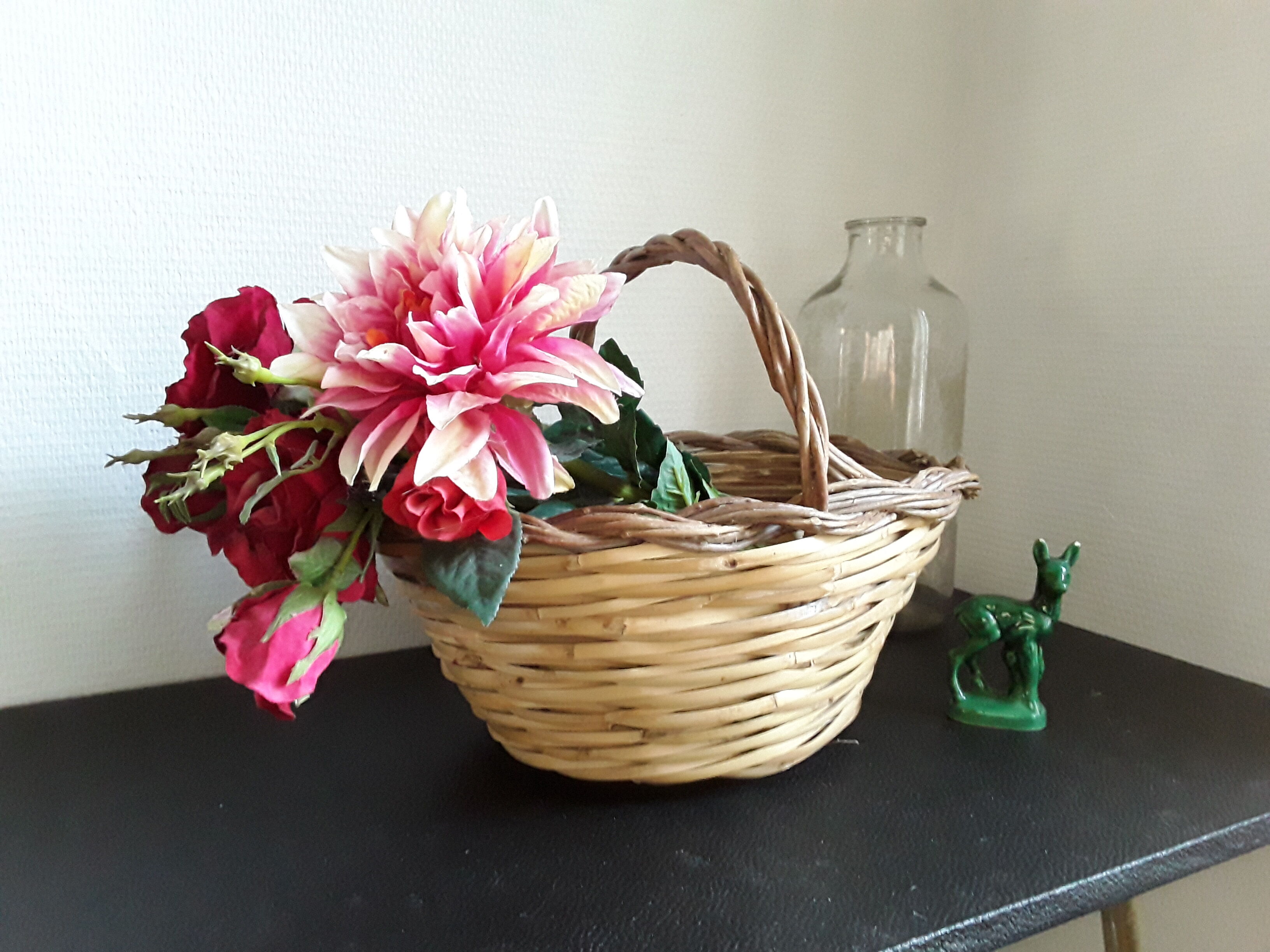 Panier rotin et osier vintage