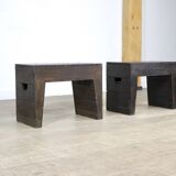 Pair Of Stools Bossche School By Dom Hans Van Der Laan & Jan De Jong, 1970s