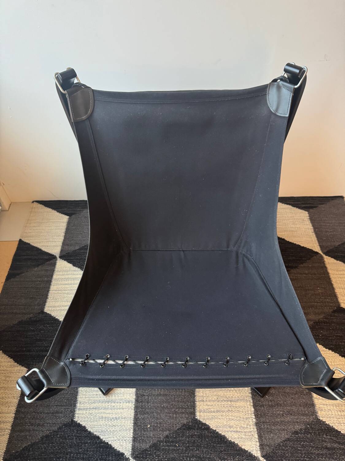 "Lounge chair 'Falcon' in black leather by Sigurd Ressel, Norway"