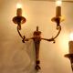 Pair of neoclassical sconces in bronze and gilded brass 1950.