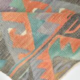 Tapis Kilim Anatolien Vintage – Tissé Main, Motifs Géométriques, 163x290 Cm