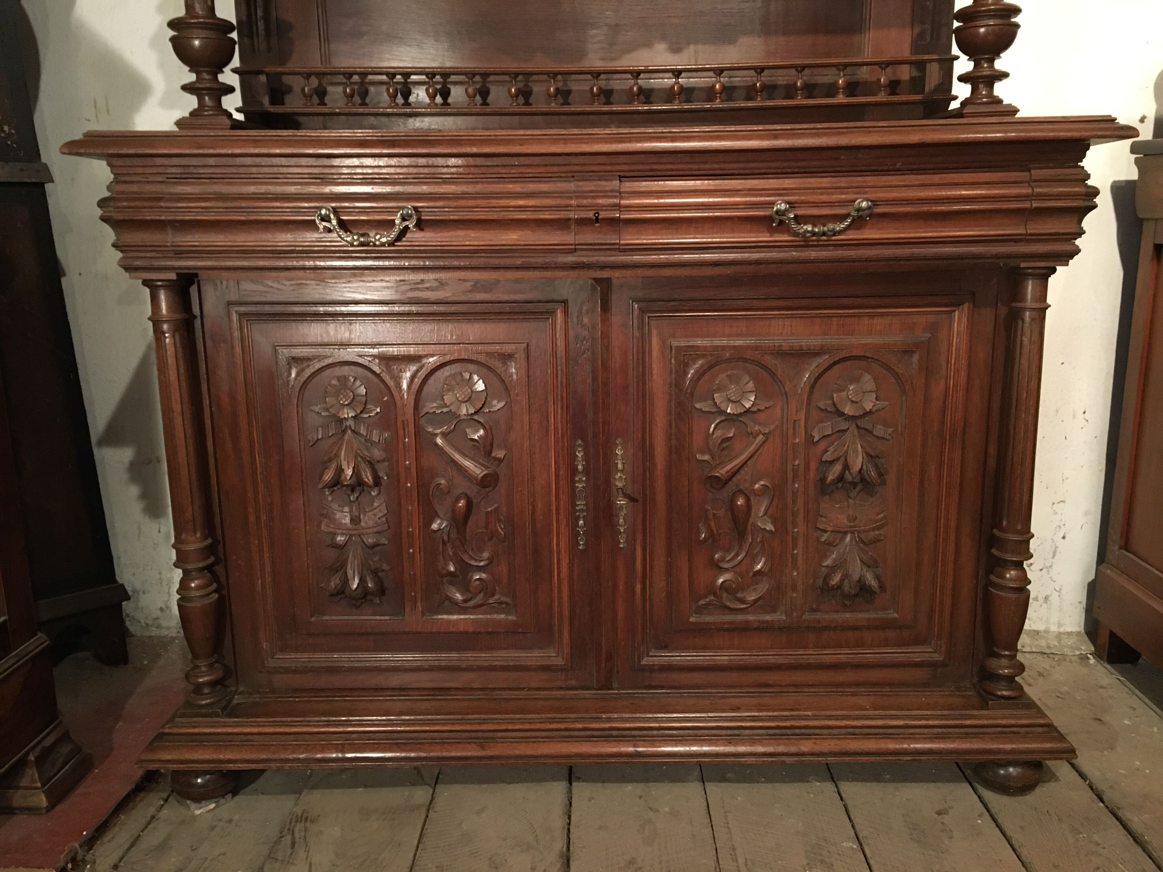 Buffet 2 corps Henri II en chêne époque XIX°